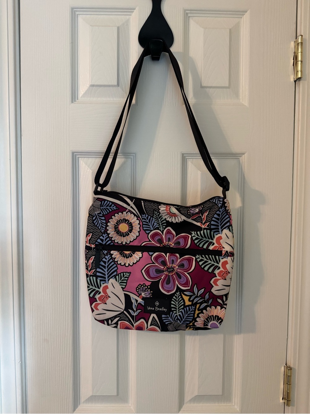 Vera Bradley Floral Crossbody in Magenta and Black